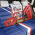 Personalized Chile Independence Day Back Car Seat Cover Chilean Coat Of Arms Copihue Flag Style - Wonder Print Shop