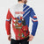 Personalized Chile Independence Day Button Sweatshirt Chilean Coat Of Arms Copihue Flag Style - Wonder Print Shop