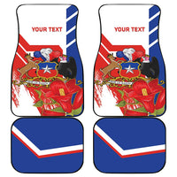 Personalized Chile Independence Day Car Mats Chilean Coat Of Arms Copihue Flag Style - Wonder Print Shop