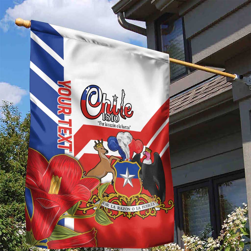 Personalized Chile Independence Day Garden Flag Chilean Coat Of Arms Copihue Flag Style - Wonder Print Shop