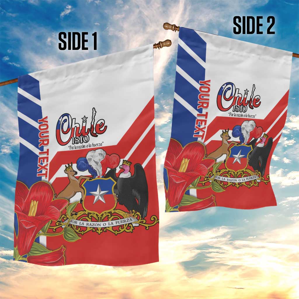 Personalized Chile Independence Day Garden Flag Chilean Coat Of Arms Copihue Flag Style - Wonder Print Shop