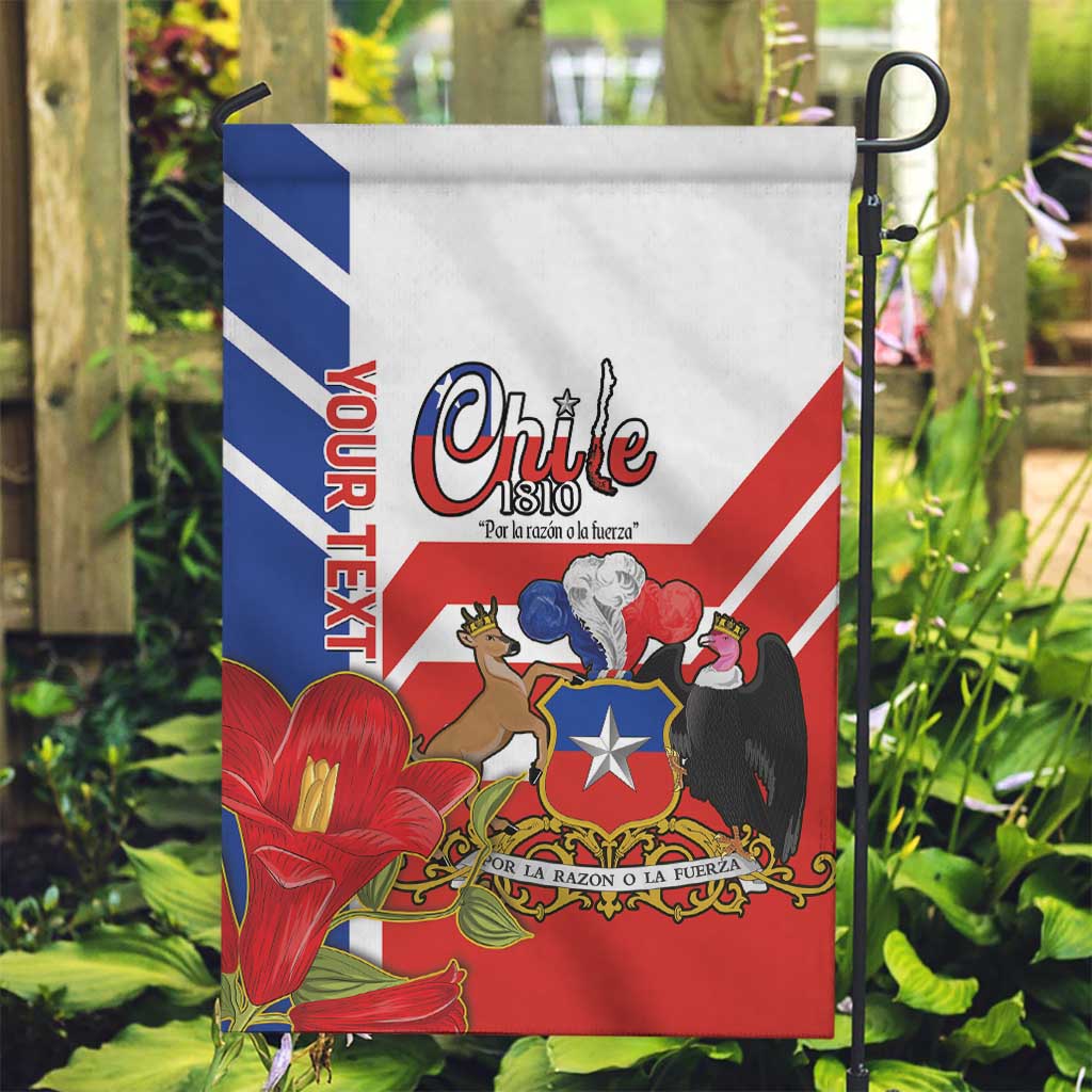 Personalized Chile Independence Day Garden Flag Chilean Coat Of Arms Copihue Flag Style - Wonder Print Shop