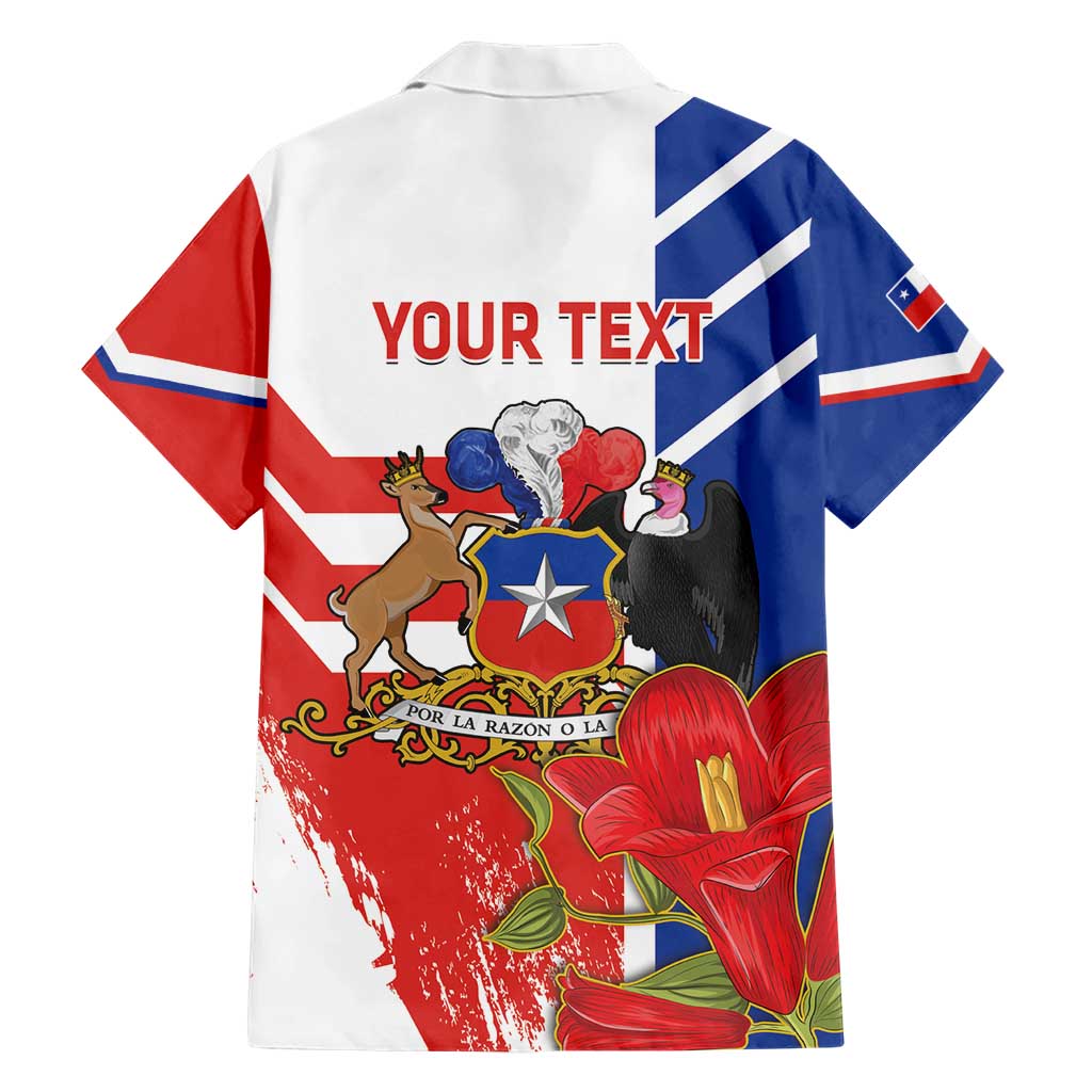 Personalized Chile Independence Day Hawaiian Shirt Chilean Coat Of Arms Copihue Flag Style - Wonder Print Shop