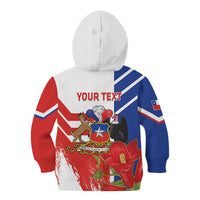 Personalized Chile Independence Day Kid Hoodie Chilean Coat Of Arms Copihue Flag Style - Wonder Print Shop