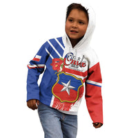 Personalized Chile Independence Day Kid Hoodie Chilean Coat Of Arms Copihue Flag Style - Wonder Print Shop