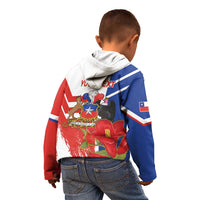 Personalized Chile Independence Day Kid Hoodie Chilean Coat Of Arms Copihue Flag Style - Wonder Print Shop