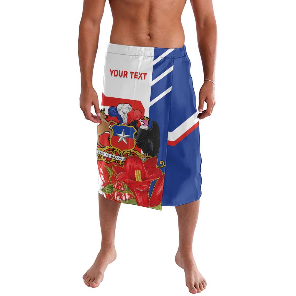 Personalized Chile Independence Day Lavalava Chilean Coat Of Arms Copihue Flag Style - Wonder Print Shop