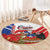 Personalized Chile Independence Day Round Carpet Chilean Coat Of Arms Copihue Flag Style