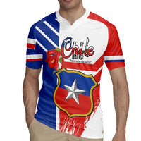 Personalized Chile Independence Day Rugby Jersey Chilean Coat Of Arms Copihue Flag Style - Wonder Print Shop