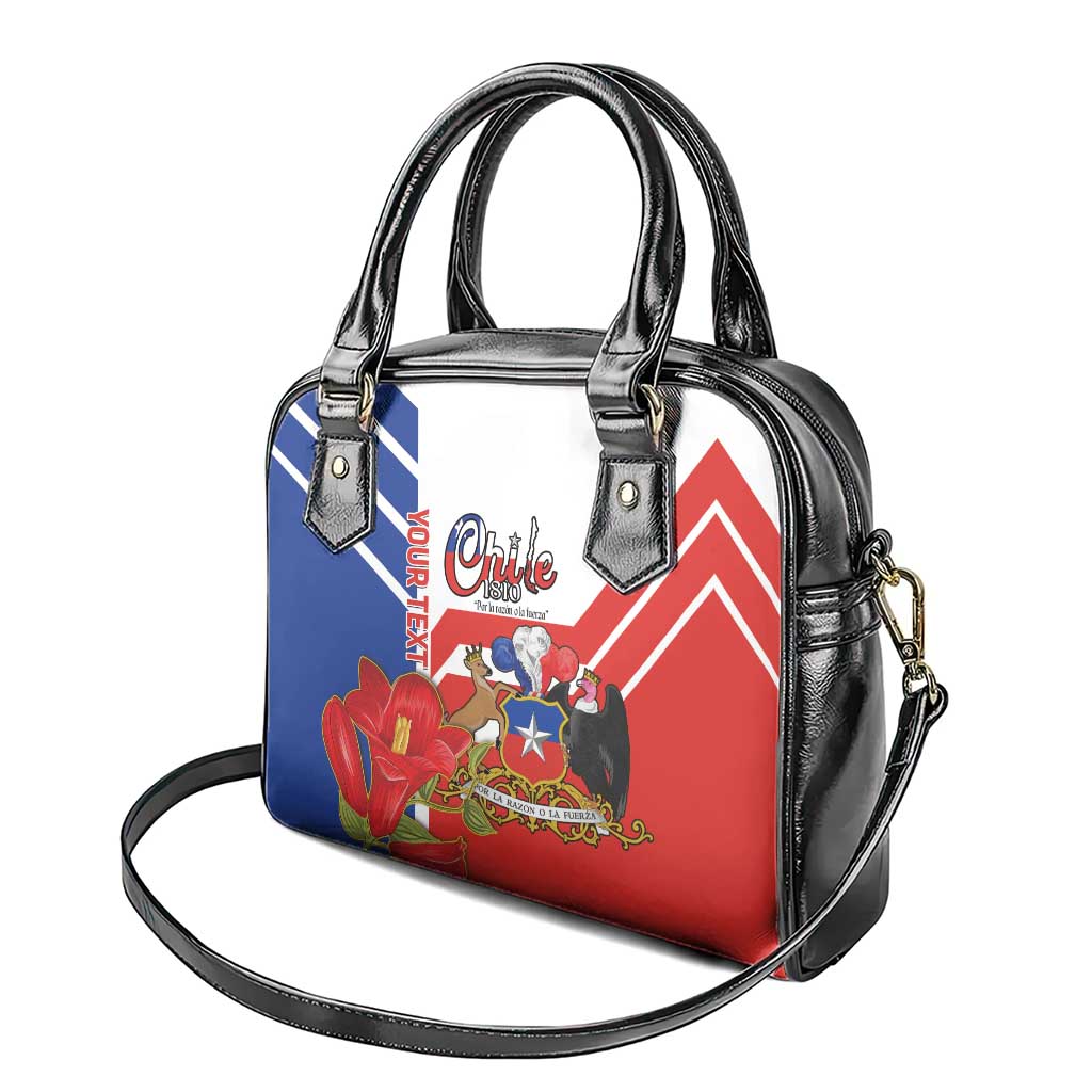 Personalized Chile Independence Day Shoulder Handbag Chilean Coat Of Arms Copihue Flag Style