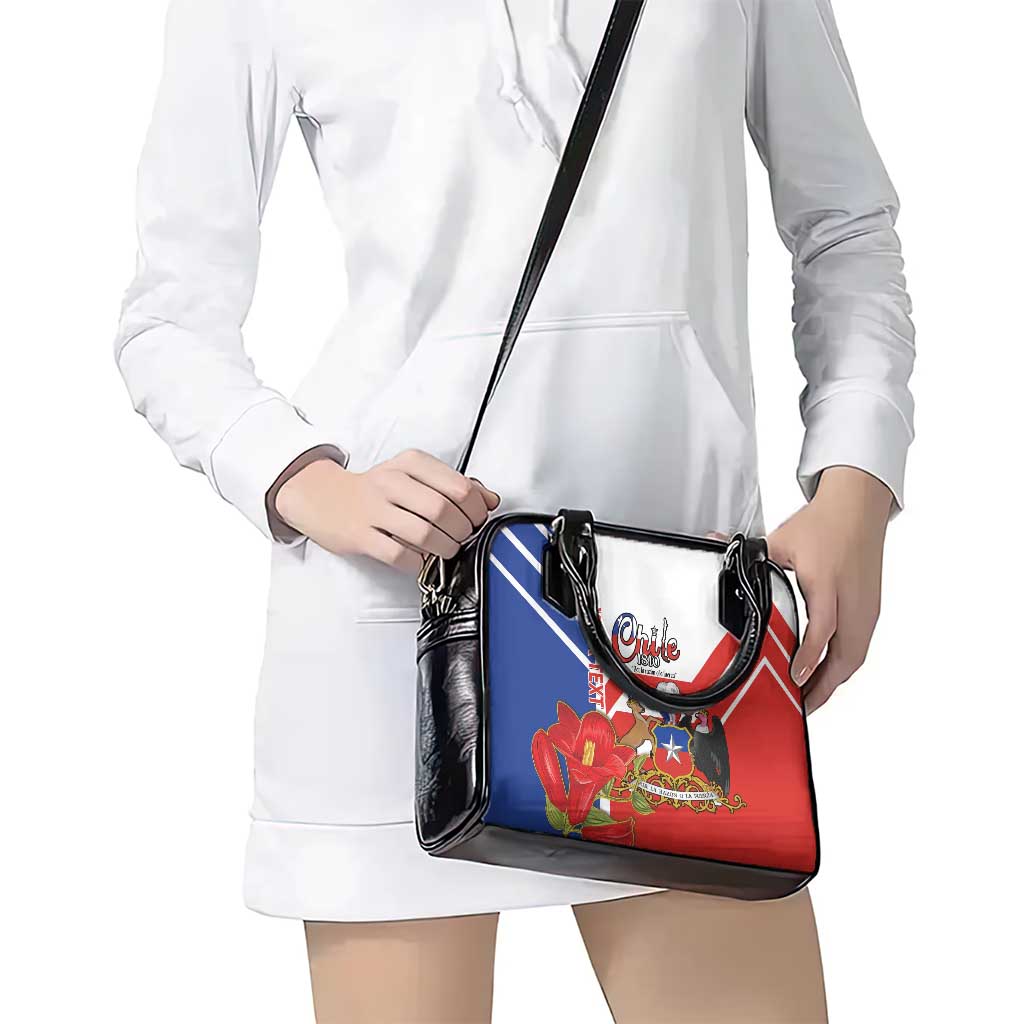 Personalized Chile Independence Day Shoulder Handbag Chilean Coat Of Arms Copihue Flag Style