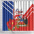 Personalized Chile Independence Day Shower Curtain Chilean Coat Of Arms Copihue Flag Style