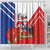 Personalized Chile Independence Day Shower Curtain Chilean Coat Of Arms Copihue Flag Style
