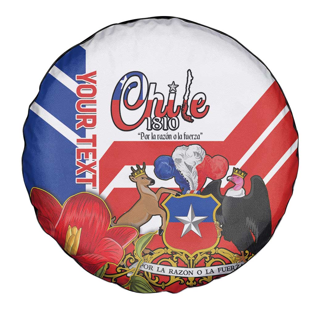 Personalized Chile Independence Day Spare Tire Cover Chilean Coat Of Arms Copihue Flag Style - Wonder Print Shop