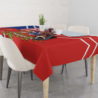Personalized Chile Independence Day Tablecloth Chilean Coat Of Arms Copihue Flag Style - Wonder Print Shop