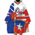 Personalized Chile Independence Day Wearable Blanket Hoodie Chilean Coat Of Arms Copihue Flag Style - Wonder Print Shop