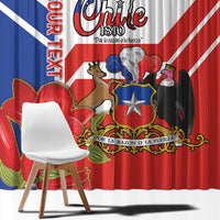 Personalized Chile Independence Day Window Curtain Chilean Coat Of Arms Copihue Flag Style - Wonder Print Shop