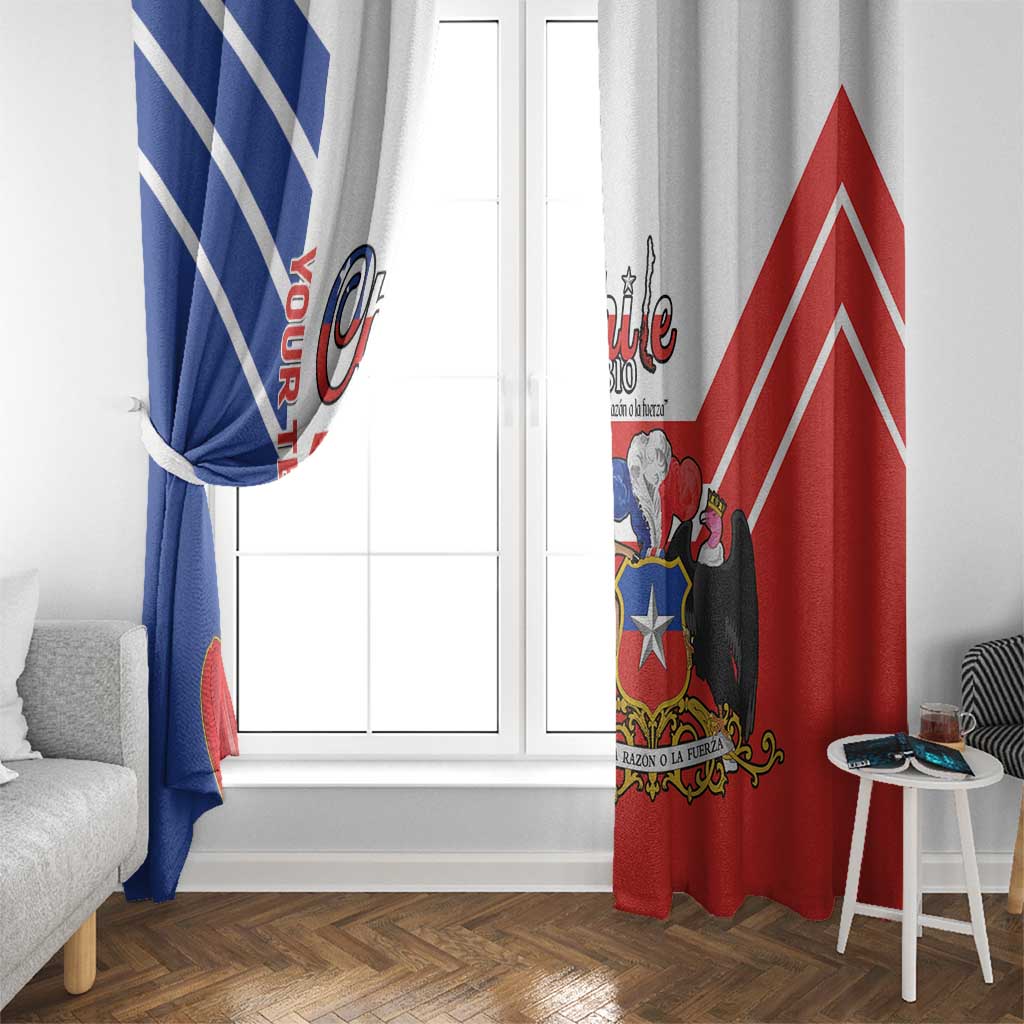 Personalized Chile Independence Day Window Curtain Chilean Coat Of Arms Copihue Flag Style - Wonder Print Shop