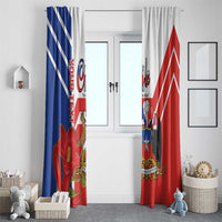 Personalized Chile Independence Day Window Curtain Chilean Coat Of Arms Copihue Flag Style - Wonder Print Shop