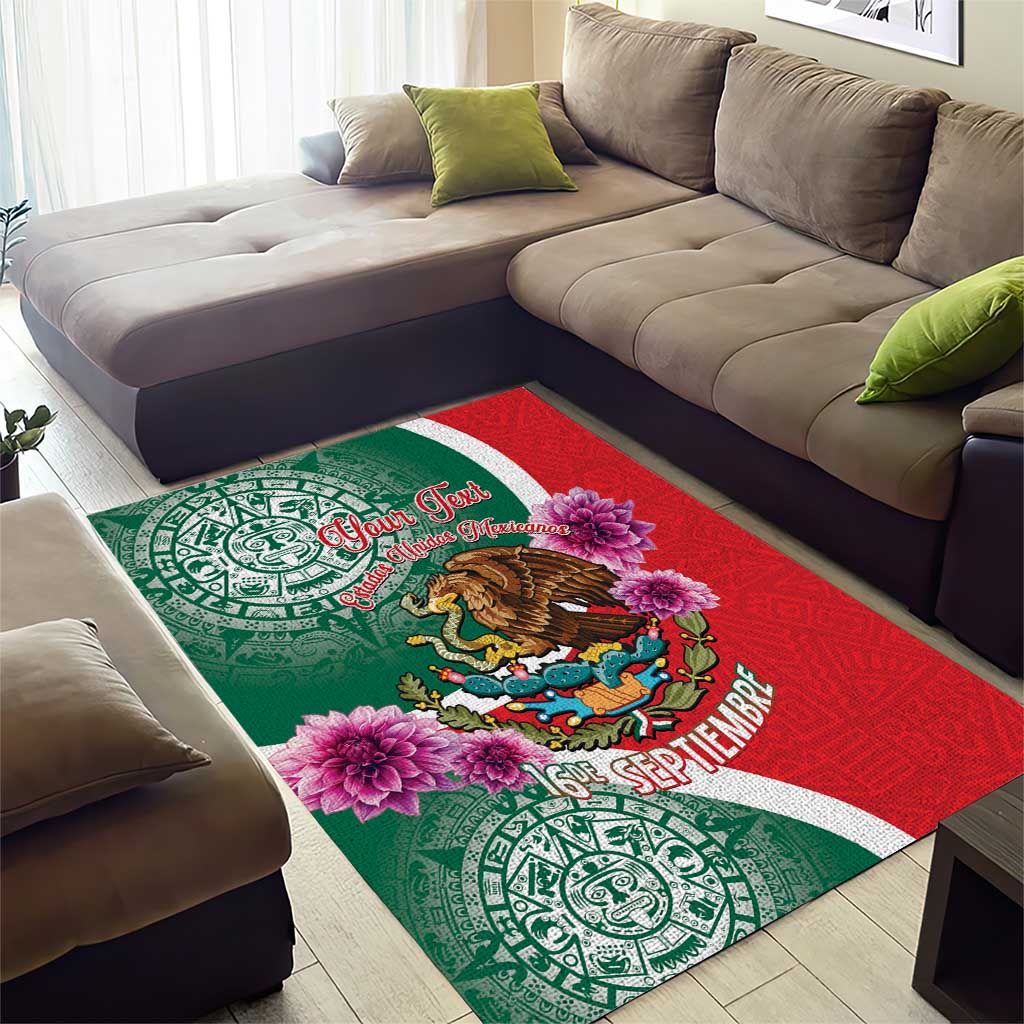 Personalized Mexico Independence Day Area Rug 16 De Septiembre Mexican Aztec - Wonder Print Shop