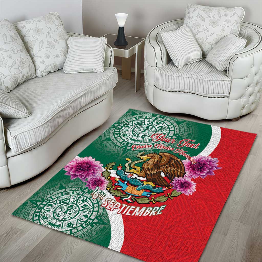 Personalized Mexico Independence Day Area Rug 16 De Septiembre Mexican Aztec - Wonder Print Shop