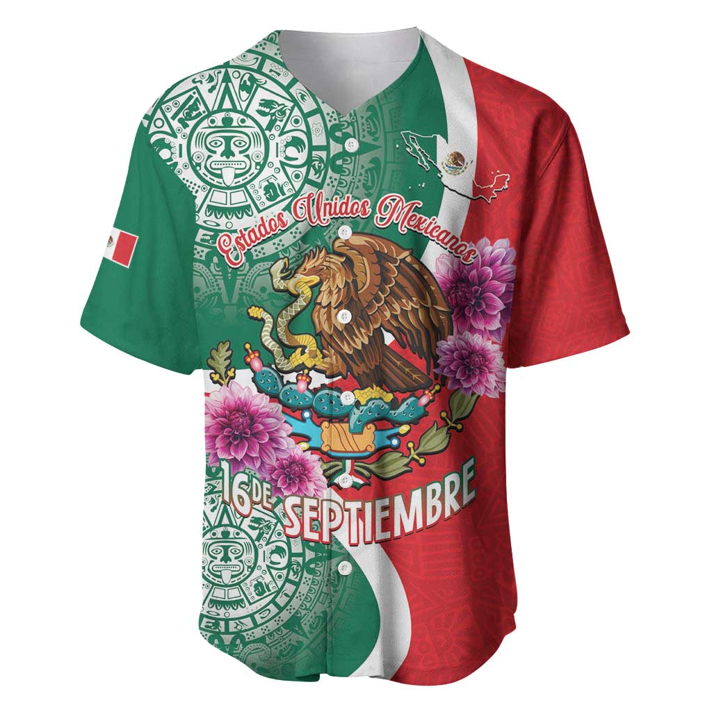Personalized Mexico Independence Day Baseball Jersey 16 De Septiembre Mexican Aztec - Wonder Print Shop