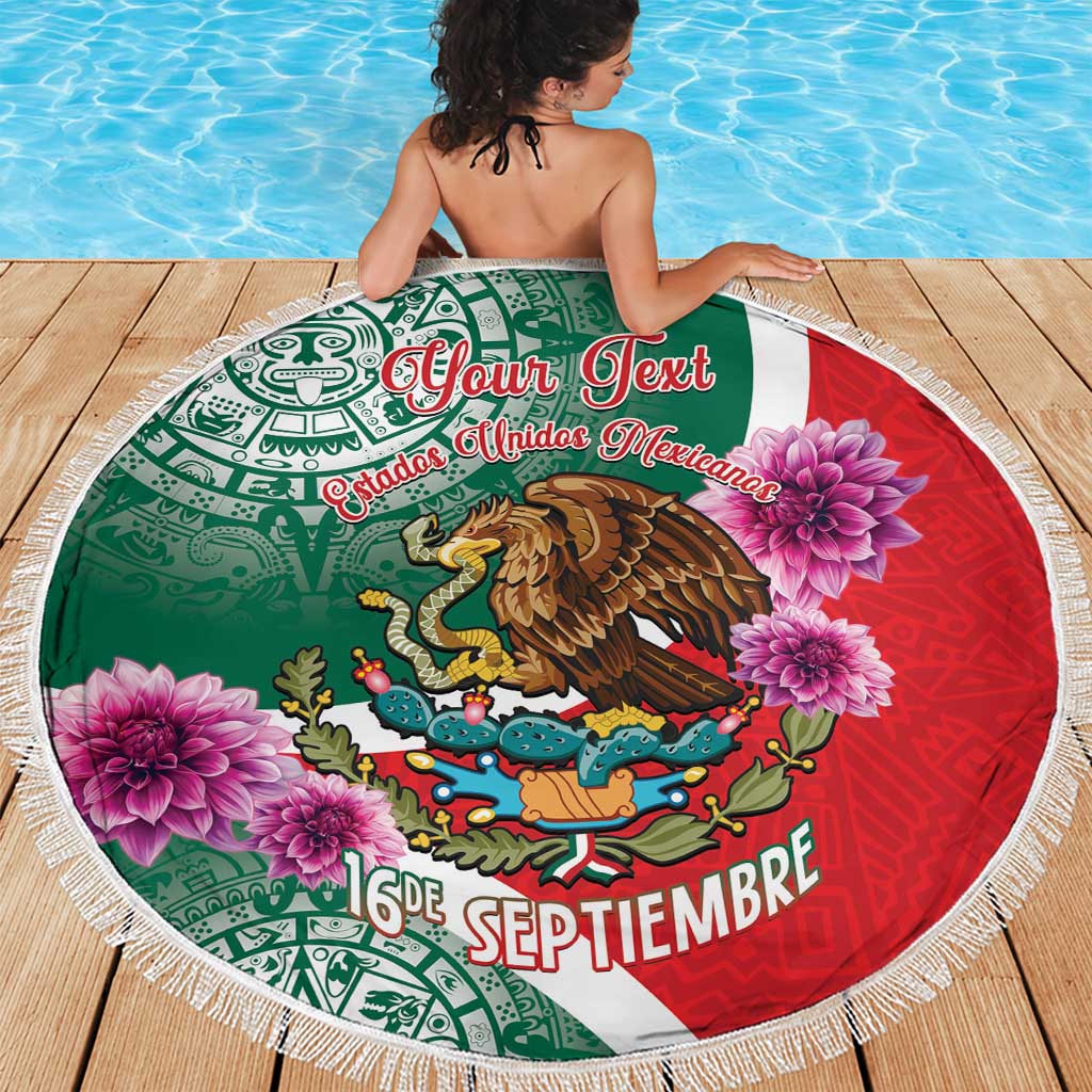 Personalized Mexico Independence Day Beach Blanket 16 De Septiembre Mexican Aztec - Wonder Print Shop
