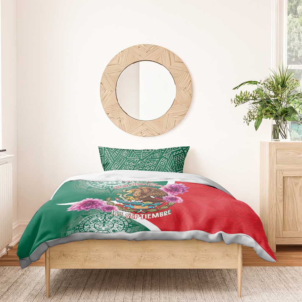 Personalized Mexico Independence Day Bedding Set 16 De Septiembre Mexican Aztec - Wonder Print Shop
