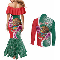 Personalized Mexico Independence Day Couples Matching Mermaid Dress and Long Sleeve Button Shirt 16 De Septiembre Mexican Aztec
