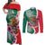 Personalized Mexico Independence Day Couples Matching Off Shoulder Maxi Dress and Long Sleeve Button Shirt 16 De Septiembre Mexican Aztec - Wonder Print Shop