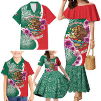 Personalized Mexico Independence Day Family Matching Mermaid Dress and Hawaiian Shirt 16 De Septiembre Mexican Aztec - Wonder Print Shop
