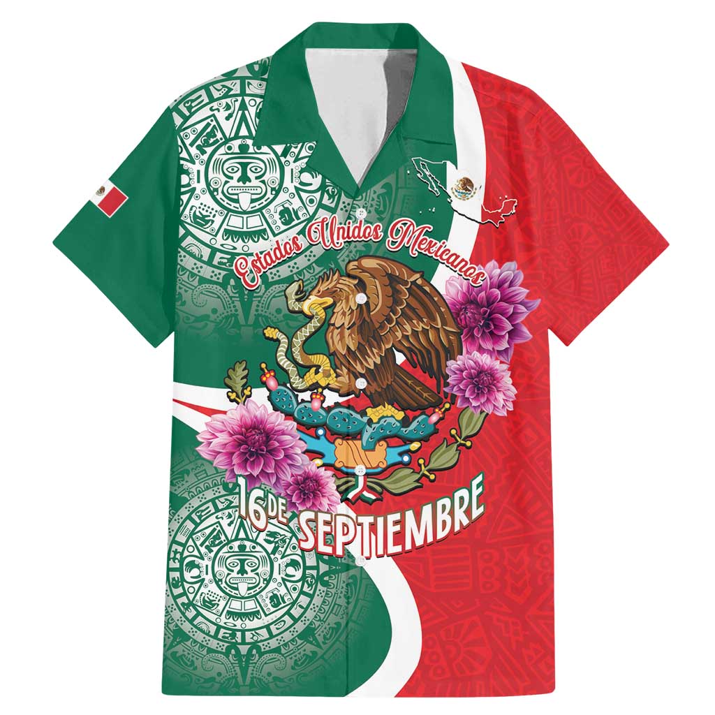 Personalized Mexico Independence Day Family Matching Mermaid Dress and Hawaiian Shirt 16 De Septiembre Mexican Aztec - Wonder Print Shop