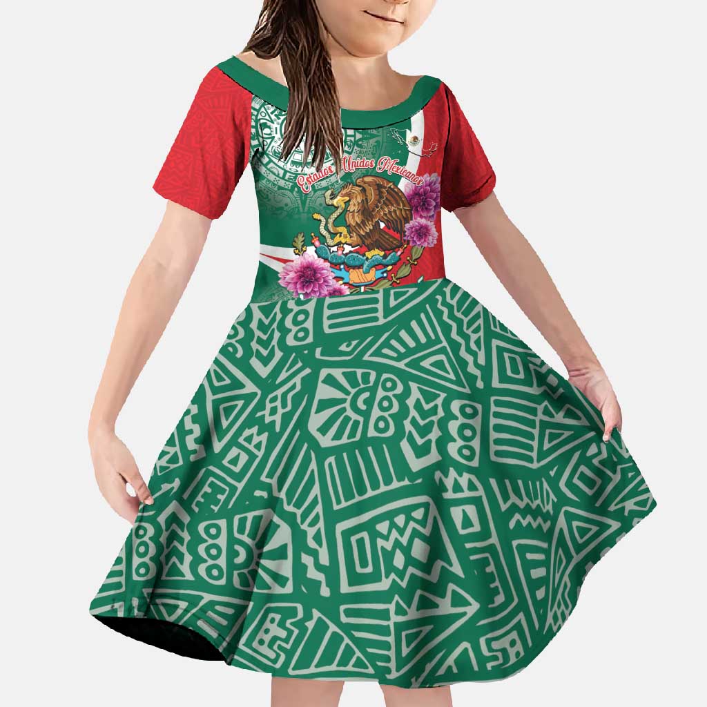 Personalized Mexico Independence Day Family Matching Off Shoulder Maxi Dress and Hawaiian Shirt 16 De Septiembre Mexican Aztec - Wonder Print Shop