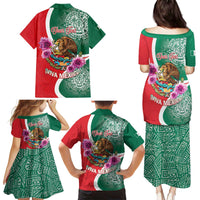 Personalized Mexico Independence Day Family Matching Puletasi and Hawaiian Shirt 16 De Septiembre Mexican Aztec - Wonder Print Shop