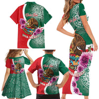 Personalized Mexico Independence Day Family Matching Short Sleeve Bodycon Dress and Hawaiian Shirt 16 De Septiembre Mexican Aztec - Wonder Print Shop
