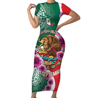 Personalized Mexico Independence Day Family Matching Short Sleeve Bodycon Dress and Hawaiian Shirt 16 De Septiembre Mexican Aztec - Wonder Print Shop