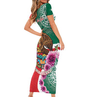Personalized Mexico Independence Day Family Matching Short Sleeve Bodycon Dress and Hawaiian Shirt 16 De Septiembre Mexican Aztec - Wonder Print Shop
