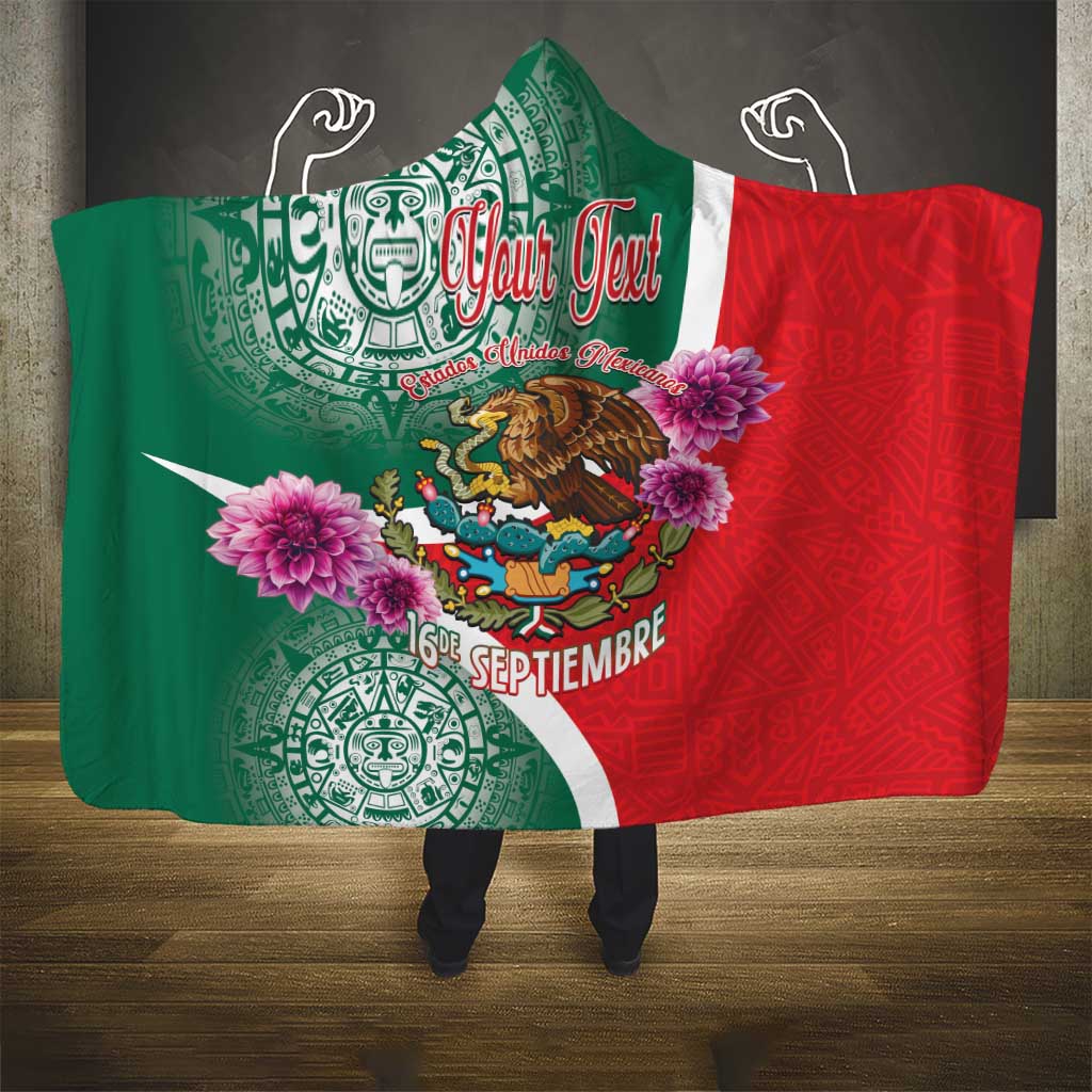 Personalized Mexico Independence Day Hooded Blanket 16 De Septiembre Mexican Aztec