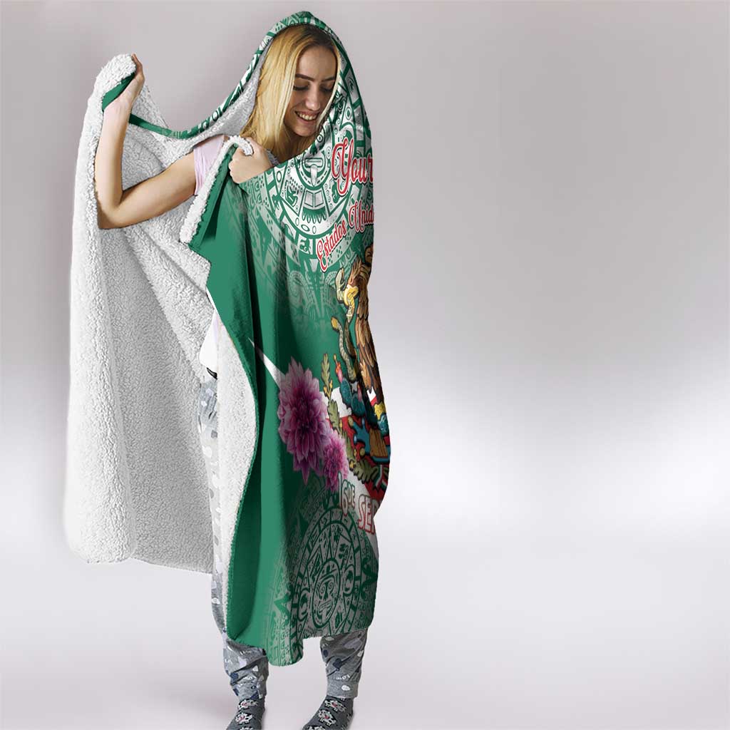 Personalized Mexico Independence Day Hooded Blanket 16 De Septiembre Mexican Aztec