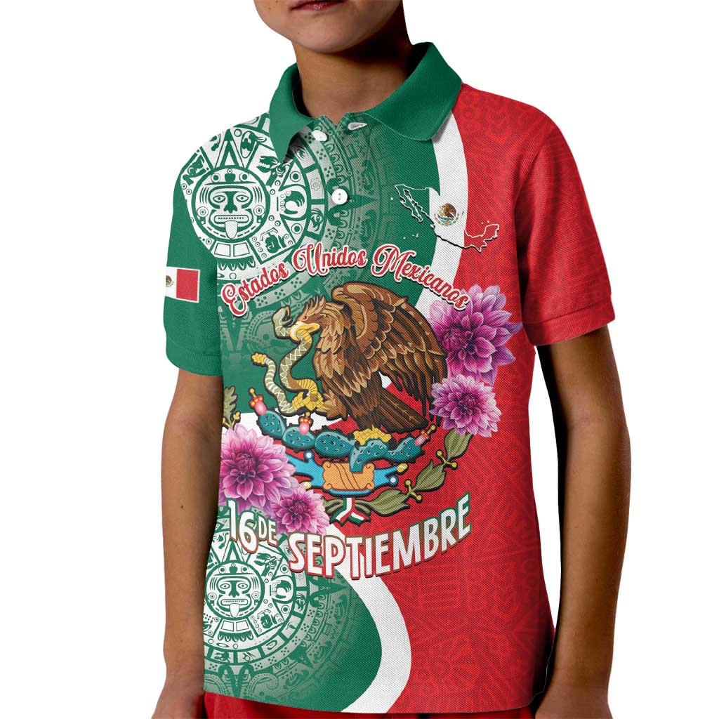 Personalized Mexico Independence Day Kid Polo Shirt 16 De Septiembre Mexican Aztec - Wonder Print Shop