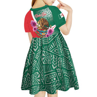 Personalized Mexico Independence Day Kid Short Sleeve Dress 16 De Septiembre Mexican Aztec - Wonder Print Shop