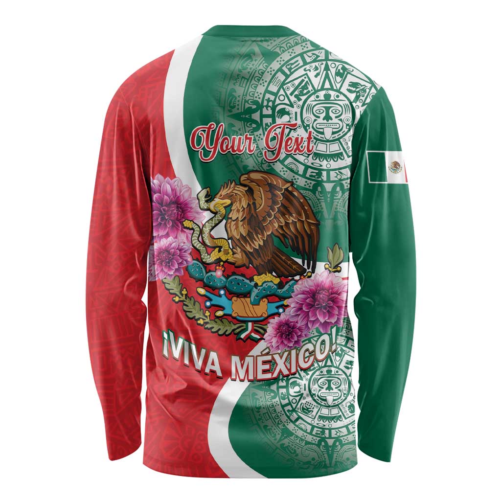 Personalized Mexico Independence Day Long Sleeve Shirt 16 De Septiembre Mexican Aztec - Wonder Print Shop