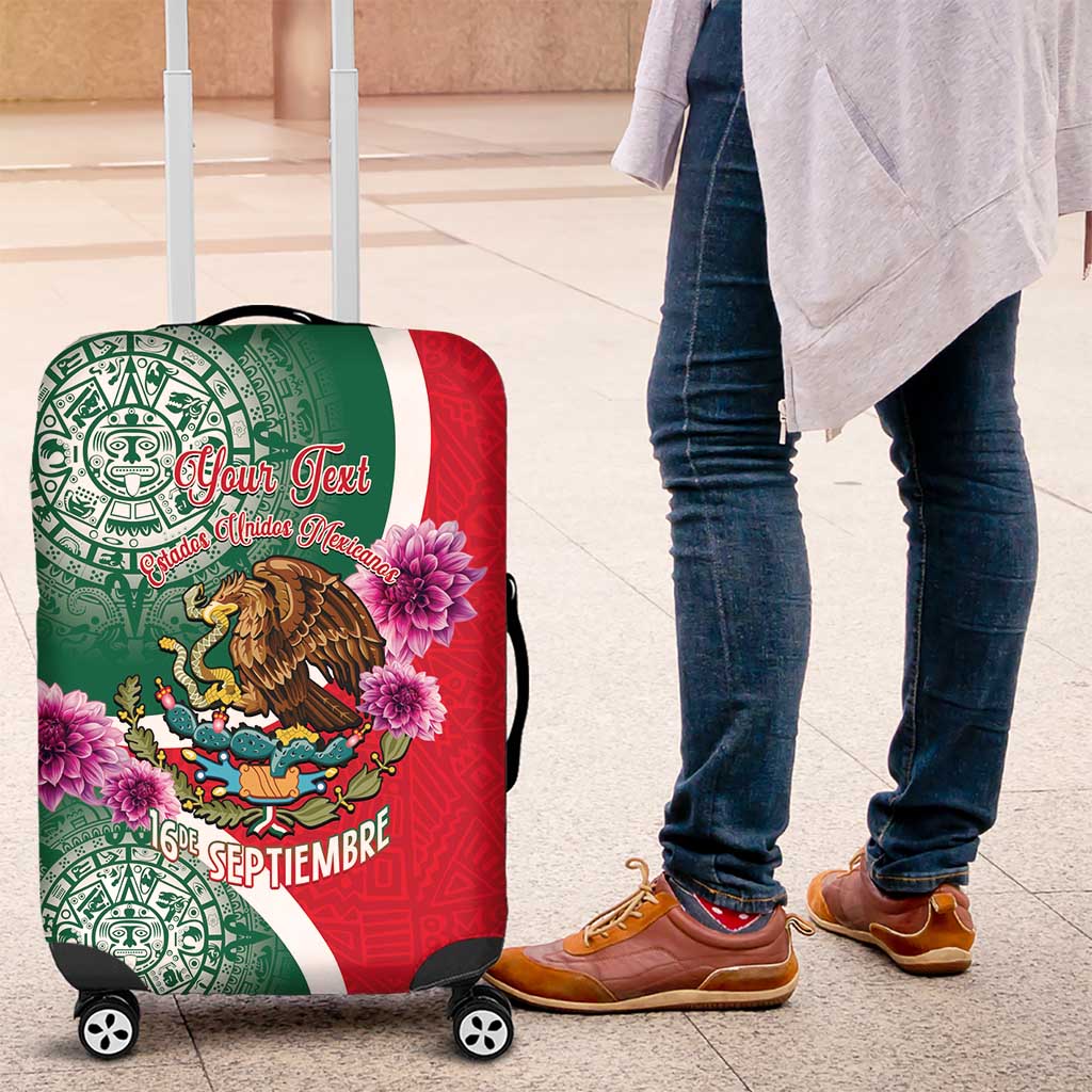 Personalized Mexico Independence Day Luggage Cover 16 De Septiembre Mexican Aztec - Wonder Print Shop