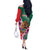 Personalized Mexico Independence Day Off The Shoulder Long Sleeve Dress 16 De Septiembre Mexican Aztec - Wonder Print Shop