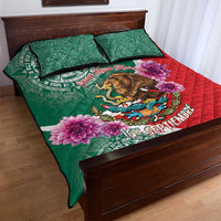 Personalized Mexico Independence Day Quilt Bed Set 16 De Septiembre Mexican Aztec - Wonder Print Shop