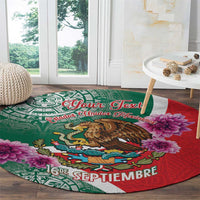 Personalized Mexico Independence Day Round Carpet 16 De Septiembre Mexican Aztec
