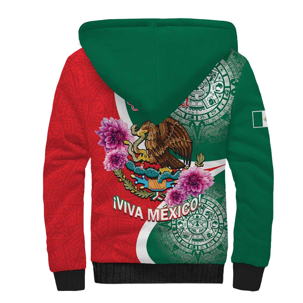 Personalized Mexico Independence Day Sherpa Hoodie 16 De Septiembre Mexican Aztec - Wonder Print Shop