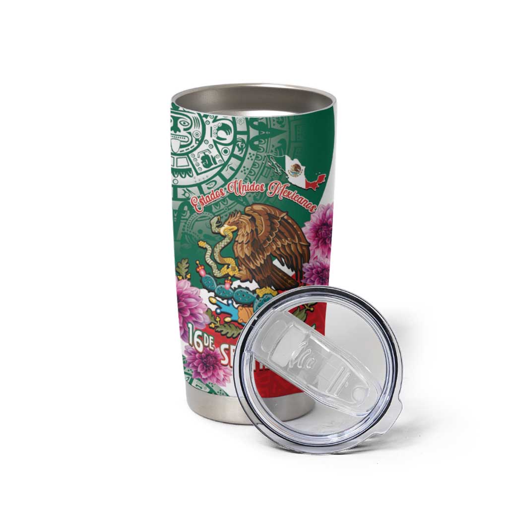 Personalized Mexico Independence Day Tumbler Cup 16 De Septiembre Mexican Aztec - Wonder Print Shop