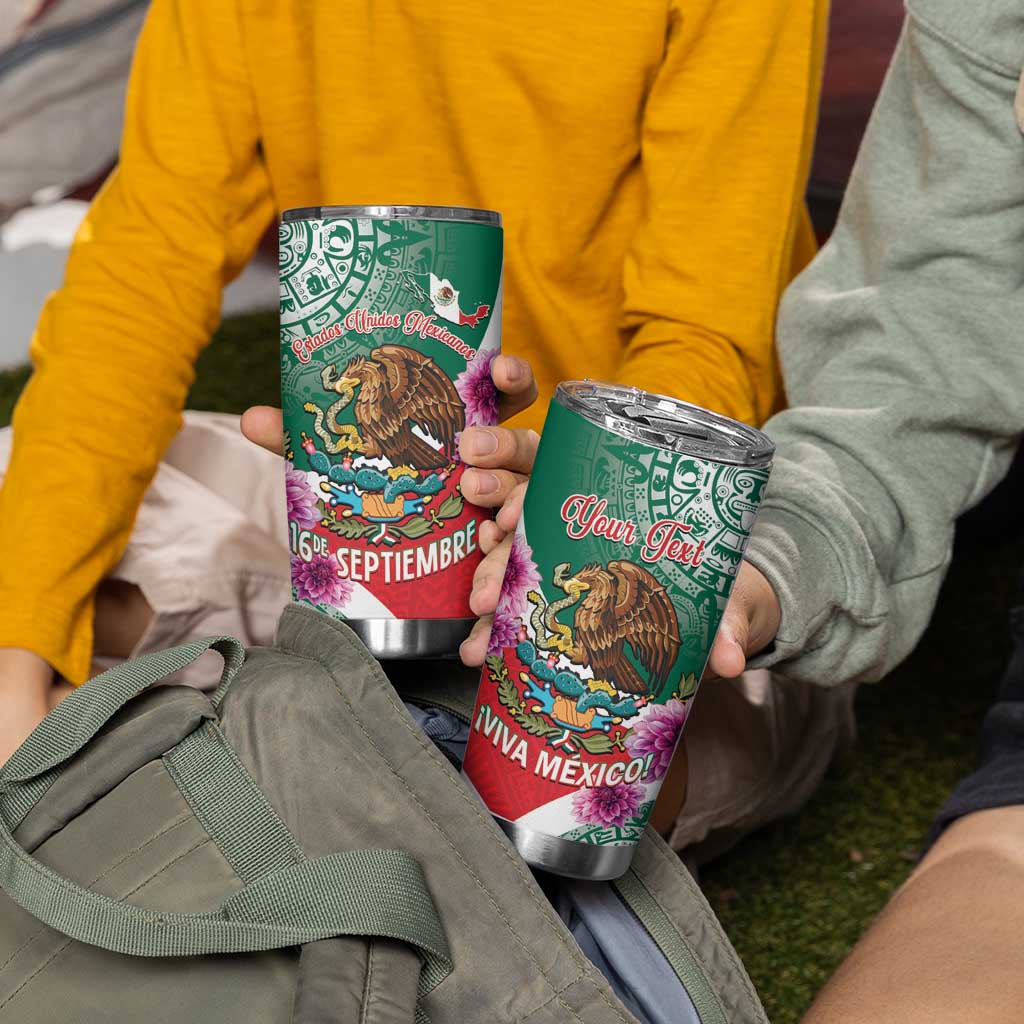 Personalized Mexico Independence Day Tumbler Cup 16 De Septiembre Mexican Aztec - Wonder Print Shop