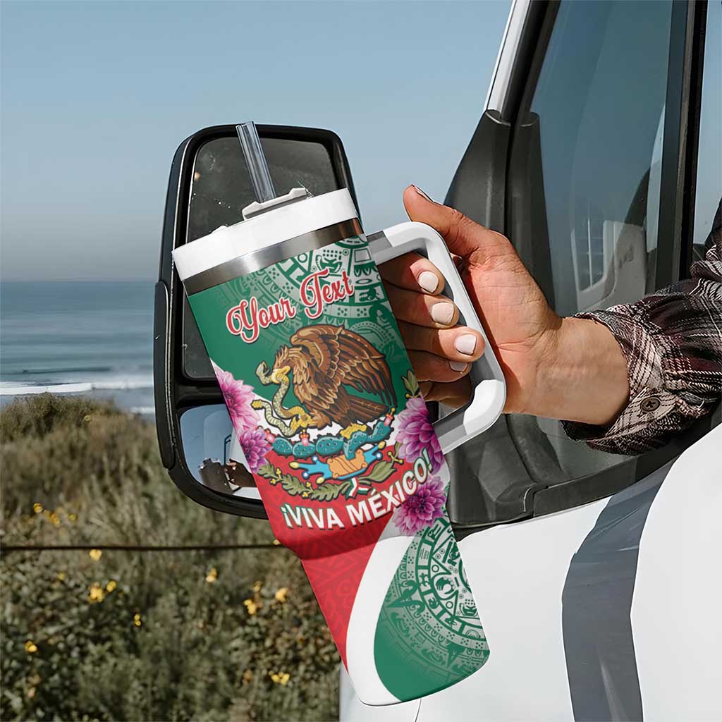 Personalized Mexico Independence Day Tumbler With Handle 16 De Septiembre Mexican Aztec - Wonder Print Shop
